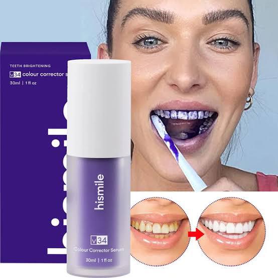 V34 Hi-Smile Purple Teeth Whitening Serum: Instant Stain Removal & Gentle Brightening